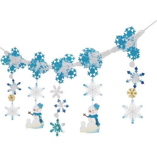 ササガワ 店飾 店飾 スノーマンネットガーランド