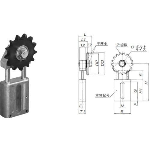椿本チエイン チェーンテンショナ 直動式 アイドラ