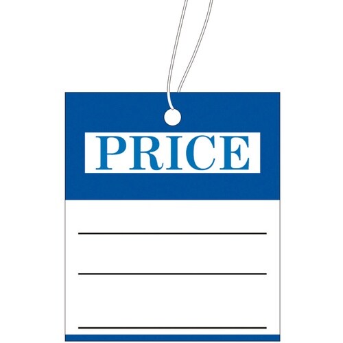 ササガワ 提札 四角型 青 PRICE 18033