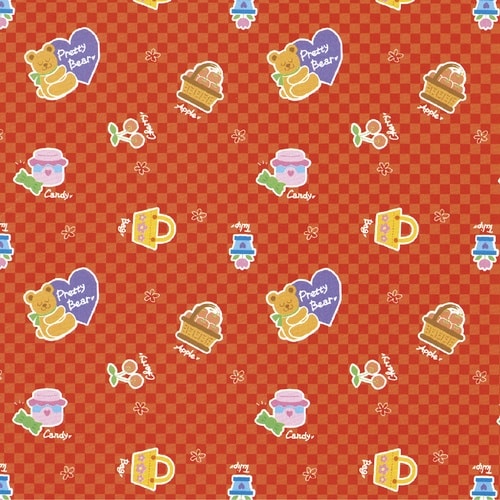 ササガワ 包装紙 包装紙 プリティベア赤 全判 4