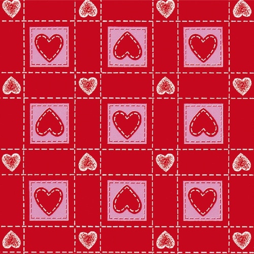 ササガワ 包装紙 包装紙 ハートパッチ赤 半才判