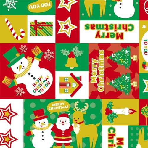 ササガワ 包装紙 パッチワークノエル 全判 490