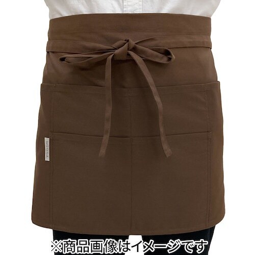 TEAGLES 102綿混腰前掛けエプロンブラウン