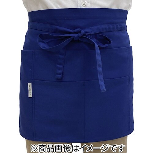 TEAGLES 102綿混腰前掛けエプロンブルー−