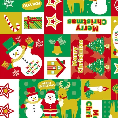 ササガワ 包装紙 パッチワークノエル 半才判 49