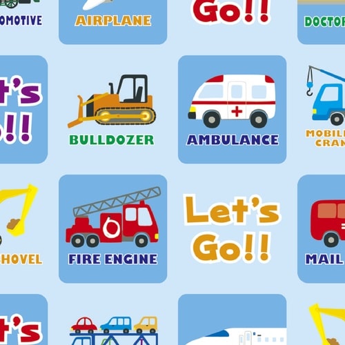 ササガワ 包装紙 包装紙 はたらくのりもの 半才判