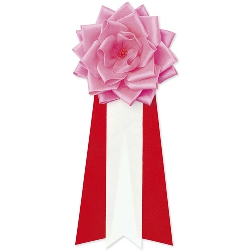 ササガワ 記章 リボンバラ 中 桃