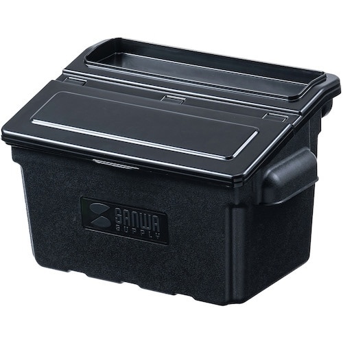 SANWA 3段式ワゴン用蓋付きサイドBOX 小