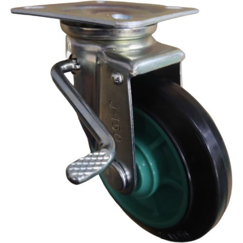 ヨドノ 樹脂ホイル付ゴム車輪(ベアリング無)自在車