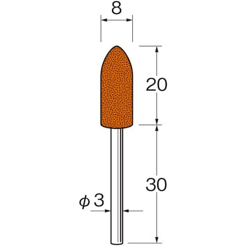 リューター 軸付セラミックゴム砥石(ブルーセラミッ