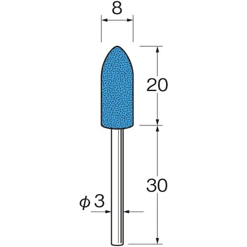 リューター 軸付セラミックゴム砥石(ブルーセラミッ