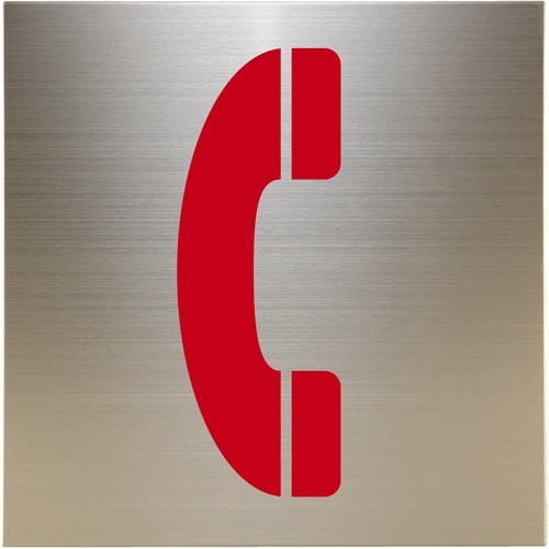 光 キャリエーター+ステンレス 電話マーク 赤