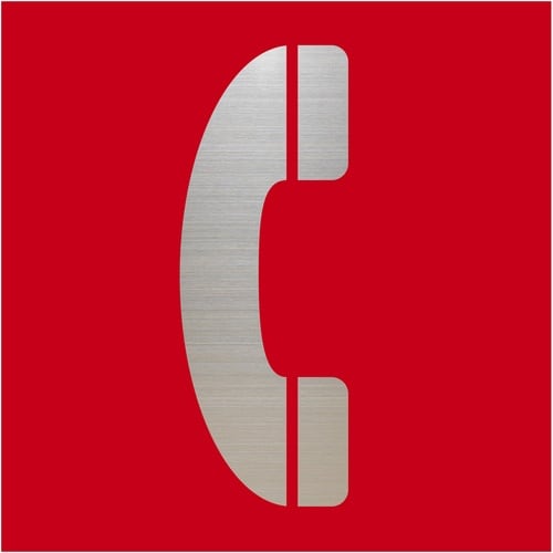 光 キャリエーター+ステンレス 電話マーク 赤