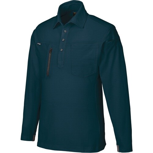 クロダルマ 長袖ポロシャツ ネイビー M