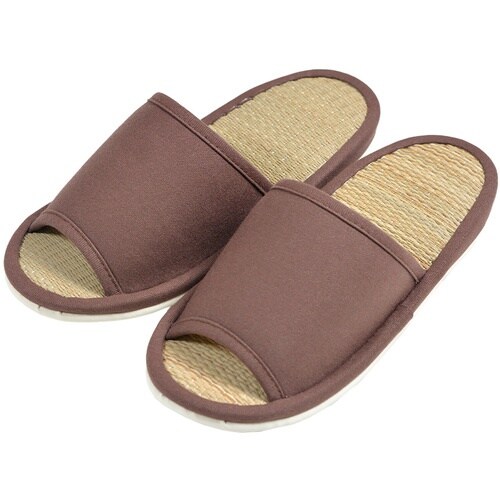 萩原 倉敷帆布のい草スリッパ 吉備 ブラウン 26