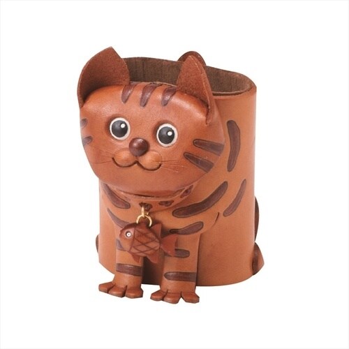 パール 本革メガネスタンドとらねこ