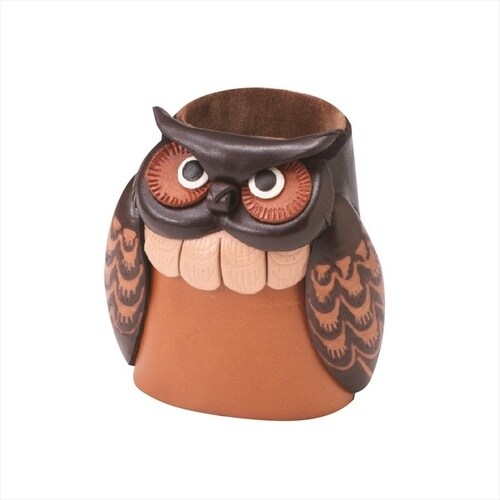 パール 本革メガネスタンドふくろう