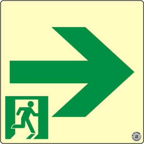 アルファフラッシュ 高輝度蓄光式誘導標識 ステッカ