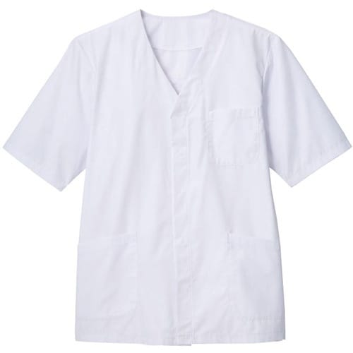 サンペックス 調理衣 半袖 衿なし 飲食店 厨房