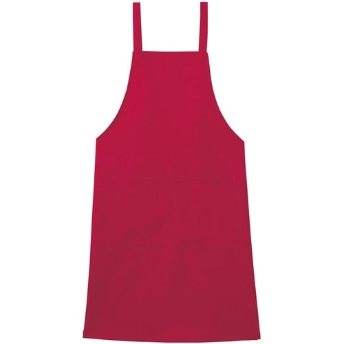 サンペックス エプロン 撥水 胸当て 作業用 レッ