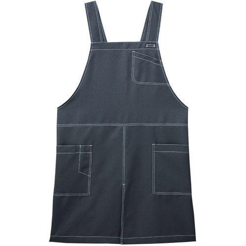 サンペックス エプロン 撥水 胸当て 作業用 グレ