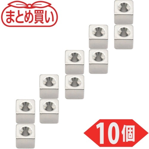 TRUSCO まとめ買い ネオジム角形磁石 皿ねじ