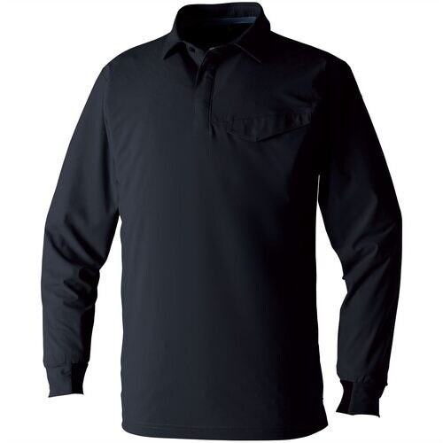 SOWA 長袖ポロシャツ(胸ポケット有) ブラック