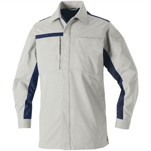 桑和 長袖シャツ シルバーグレー 3L