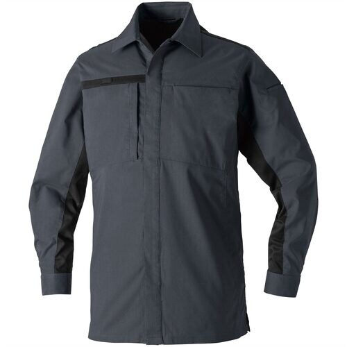 桑和 長袖シャツ チャコールグレー 4L