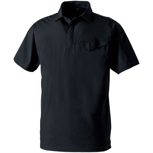 SOWA 半袖ポロシャツ(胸ポケット有) ブラック