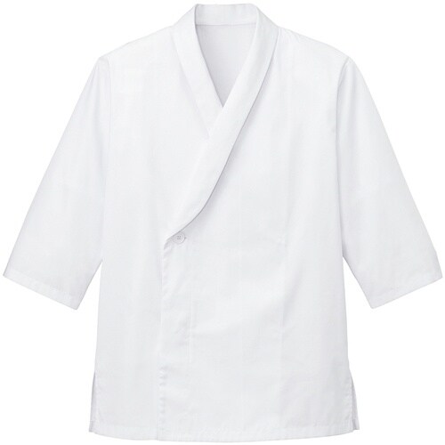 サンペックス 衿付き・七分袖調理衣 ホワイト L