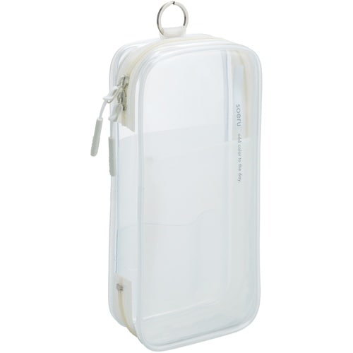 LIHIT ラウンドジップペンケース フロストクリ