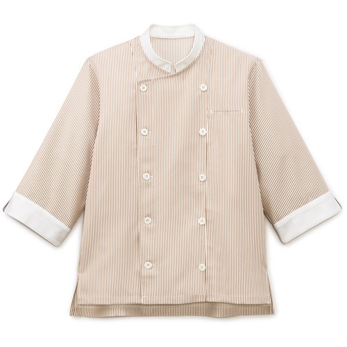 サンペックス 七分袖ショップコート ホワイト*ブラ