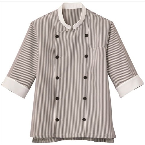 サンペックス 七分袖ショップコート ホワイト*ブラ