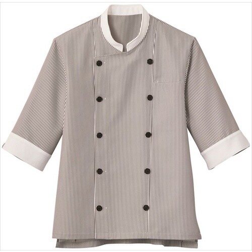 サンペックス 七分袖ショップコート ホワイト*ブラ