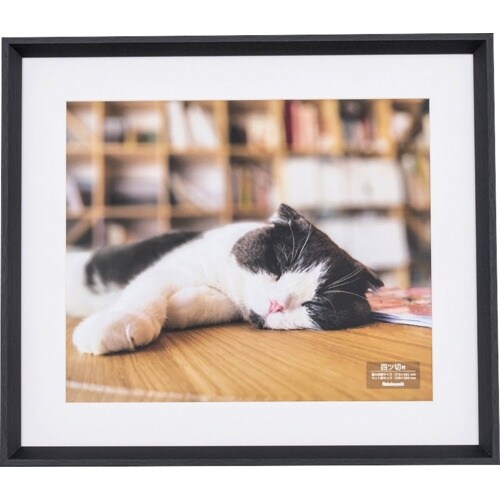ナカバヤシ 木製写真額 四ツ切/ブラック