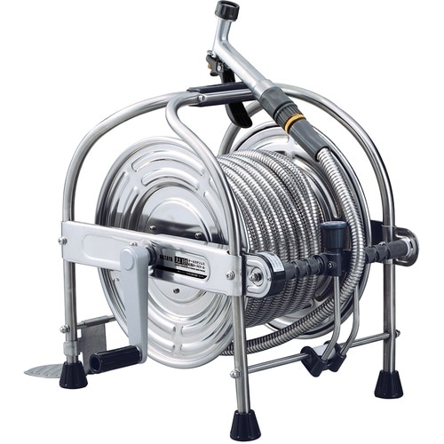 ハタヤ 大口径型オールステンレス蛇腹ホースリール