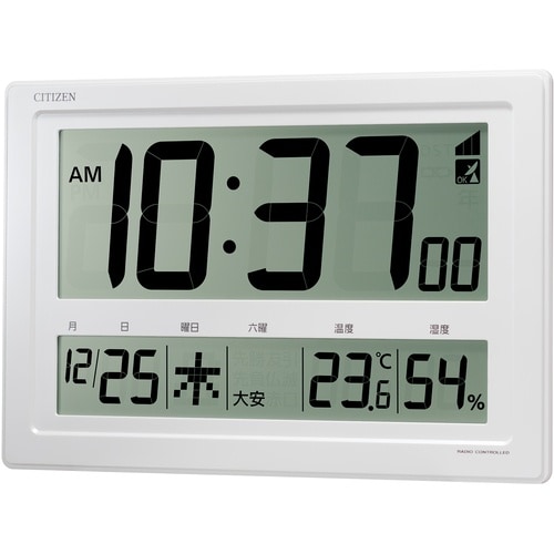 シチズン 電波時計 大型 壁掛け・置き時計 温湿度