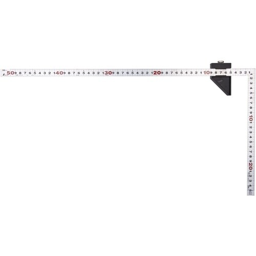 シンワ 曲尺 平ぴた シルバー 50cm 表裏同目