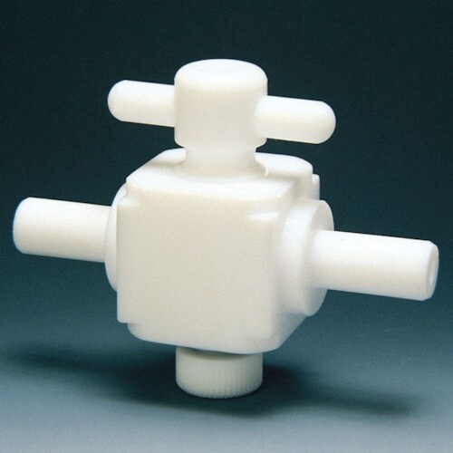 フロンケミカル フッ素樹脂(PTFE)二方バルブ枝