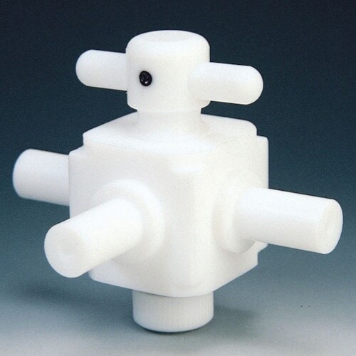 フロンケミカル フッ素樹脂(PTFE)三方バルブ枝