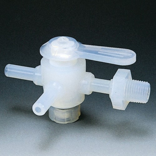 フロンケミカル フッ素樹脂(PFA)三方バルブ装置