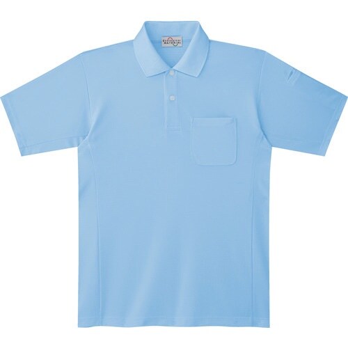 ミドリ安全 エコ帯電防止 半袖ポロシャツ サックス