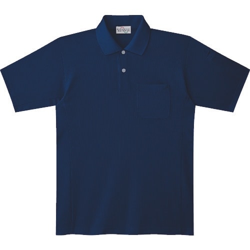 ミドリ安全 エコ帯電防止 半袖ポロシャツ ネイビー
