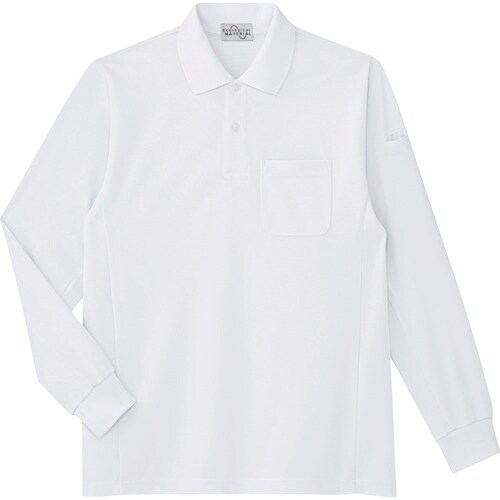 ミドリ安全 エコ帯電防止 長袖ポロシャツ ホワイト