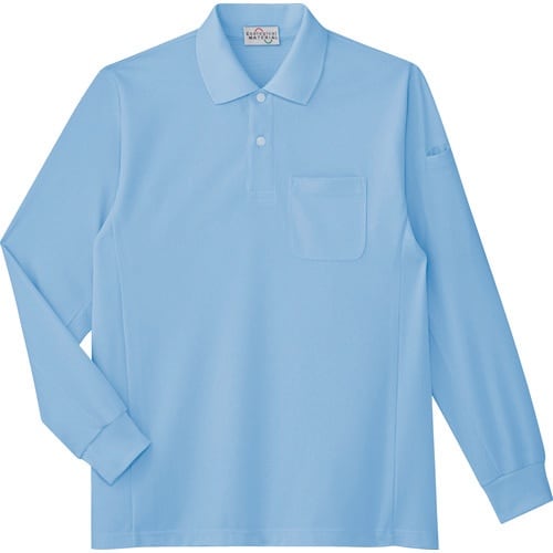 ミドリ安全 エコ帯電防止 長袖ポロシャツ サックス