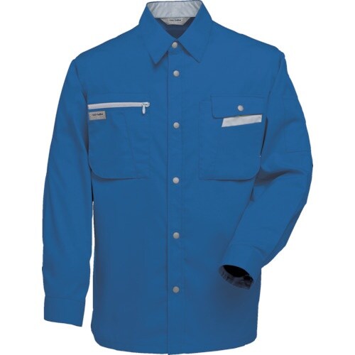 アイトス 帯電防止長袖シャツブルー6L