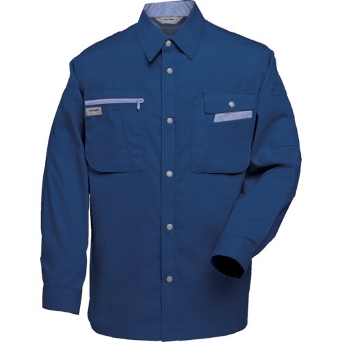 アイトス 帯電防止長袖シャツネイビーL