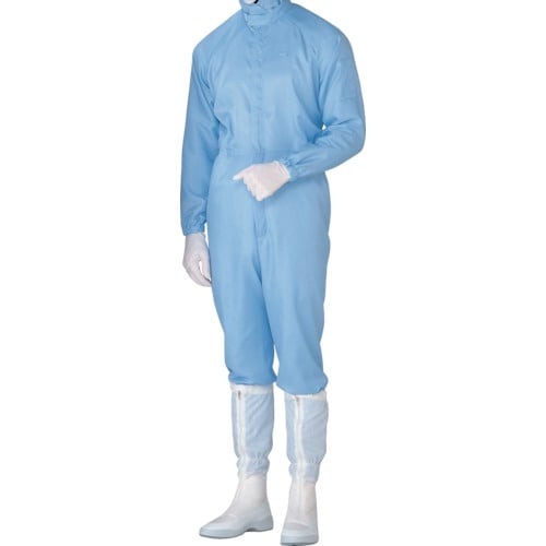 ミドリ安全 立体裁断構造超静電クリーンウェア ブル