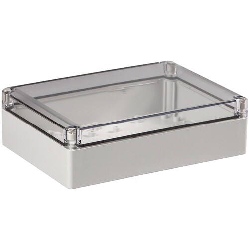 タカチ 防水・防塵ポリカボックス 透明/ホワイトグ